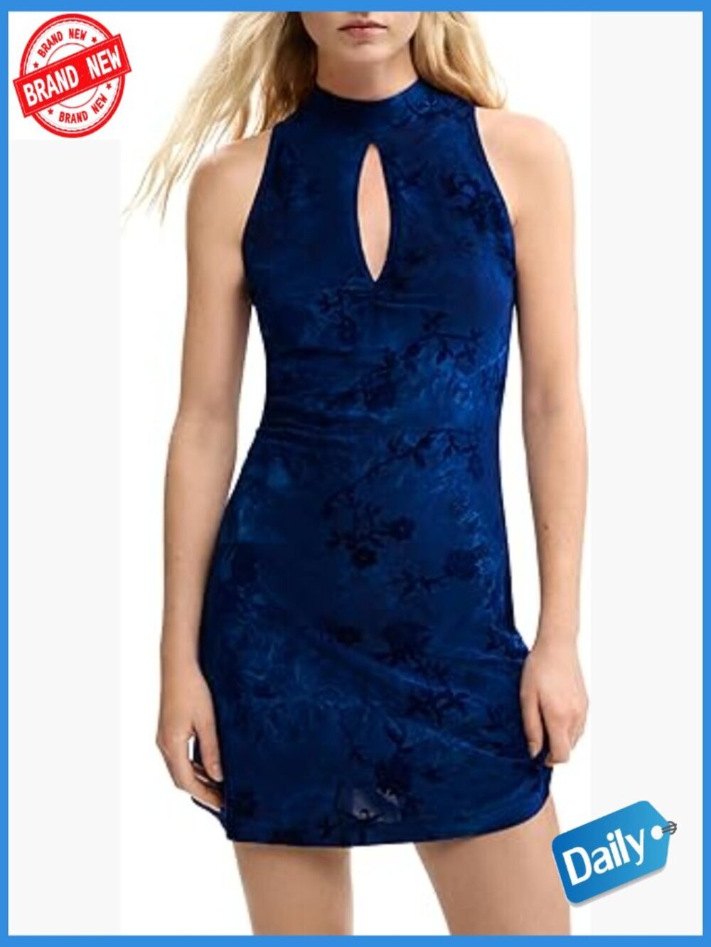 Sleeveless Bodycon Midi Dress with Button Closure